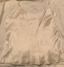 fishers finery silk Camisole Ivory  Medium NWOT Lingerie Adjustable