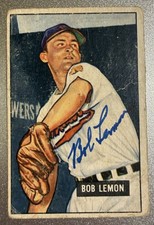 Signed! Original 1951 Bowman - Bob Lemon #53 Autograph Auto HOF