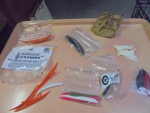 Lot of 50 plus arrow vane feathers fletches 3 to 5 inch