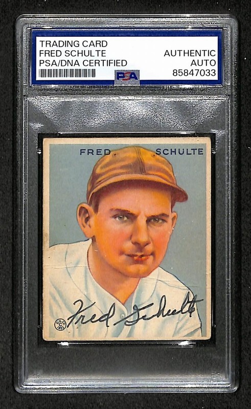 Fred Schulte 1933 Goudey Card #190 Senators Autographed/Signed PSA/DNA 210736
