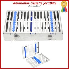 DENTAL SURGICAL AUTOCLAVE STERILIZATION CASSETTE RACK BOX TRAY FOR 10 INSTRUMENT