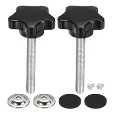 2Pcs Star Knobs, M8 x 60mm Knurled Thumb Screw Knobs 40mm W with Washer&Screw