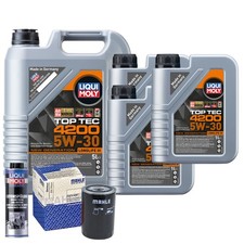 Motoröl 5W30 LIQUI MOLY Top Tec 4200 8L+MAHLE Ölfilter +Spülung