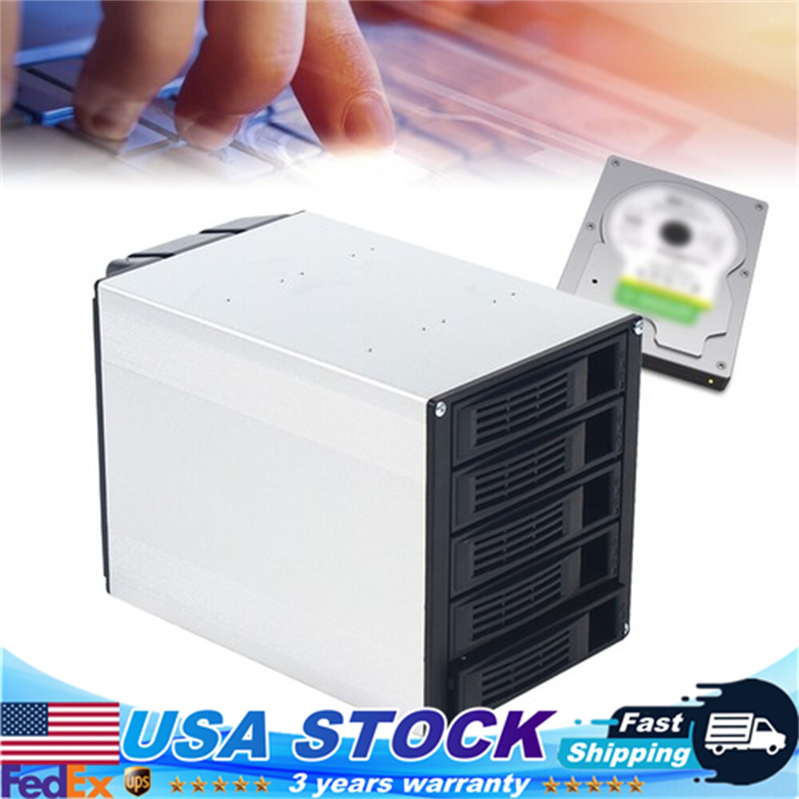 5 bays SATA SAS D Drive Bay Hard Drive Disk Case Enclosure 2.5