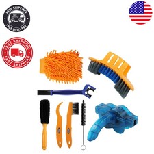 8-Piece Bicycle Cleaning Brush Set - Chain Scrubber Multi-Surface Tools