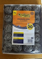 Optima 18g Stainless Steel Scourers Pack of 20 Brand New