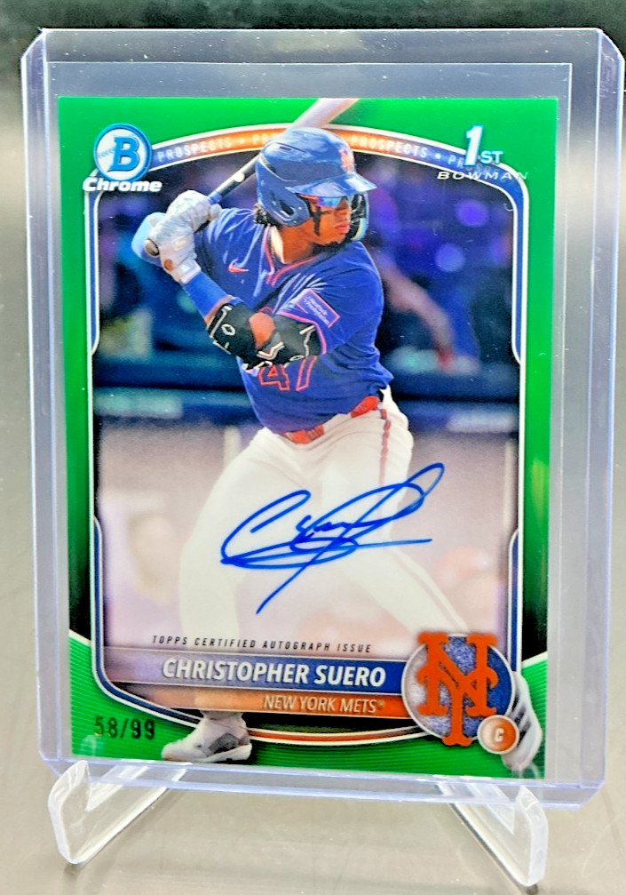 2025 Bowman Chrome U CHRISTOPHER SUERO 1st Green AUTO 58/99 Mets