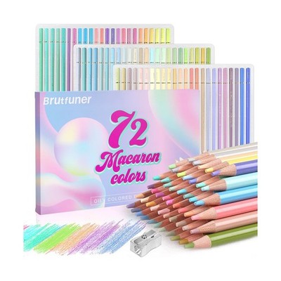 LBW 72 Macaron Pastel Colored Pencils Set Soft Core Macaron Colors ... Fast Ship
