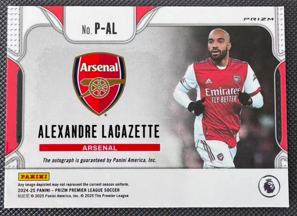Alexandre Lacazette 2024-25 Panini Prizm Premier League Auto Silver Choice - Image 2 of 3