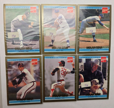 1992 Nolan Ryan Donruss Coca Cola Cello Unsealed Packs Lot of 6 (E)