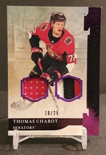 2019-20 UD Artifacts Thomas Chabot Dual Jersey / Patch Purple 10/25