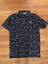 Puma Feather Print Golf Polo Shirt Mens Mediu...
