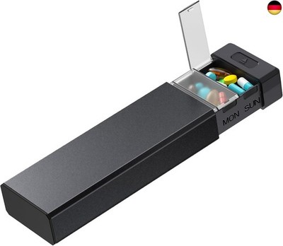 HEIYING 7 Tage Pillen Organisator mit Aluminiumschale für eine Woche Kapazität, 