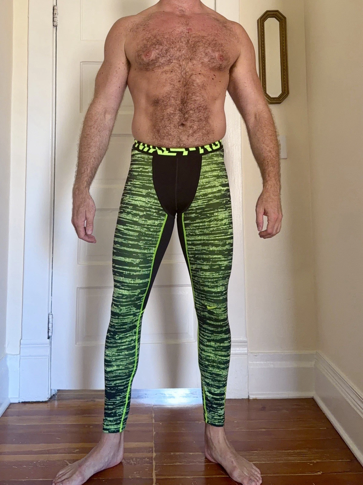 Nike Pro Tights Medium Men’s Black Neon Green The Matrix