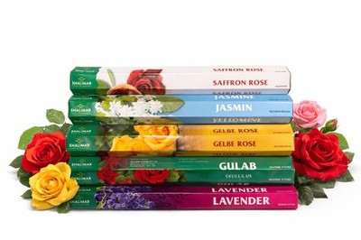 Räucherstäbchen Set   Rose, Jasmin & Lavendel | 5 Düfte | Shalimar Incense