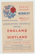 ENGLAND v SCOTLAND Rare International Match Day Program February 1944