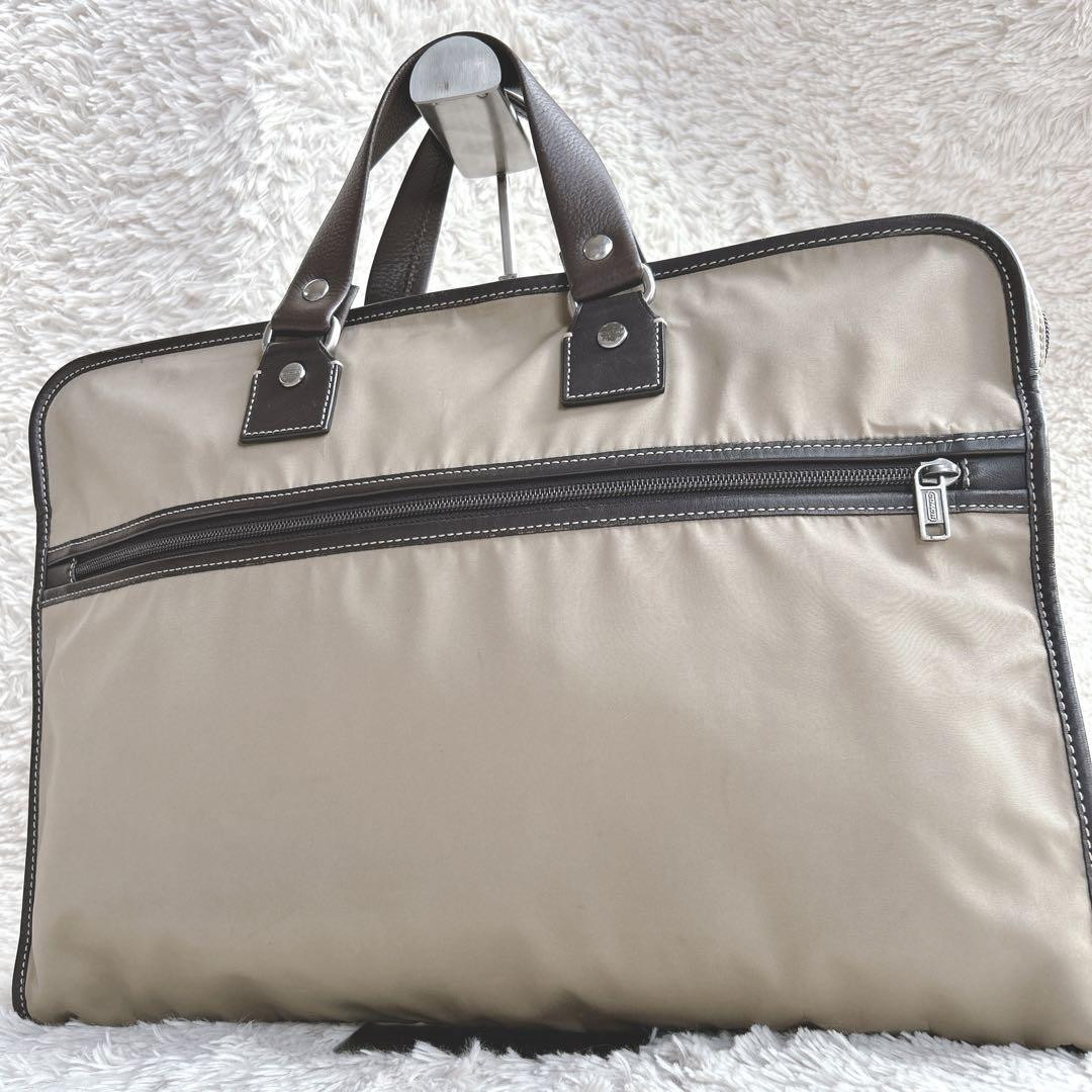 Coach Excellent Condition Briefcase Business Bag F70373 Beige Nylon A4 Size Use
