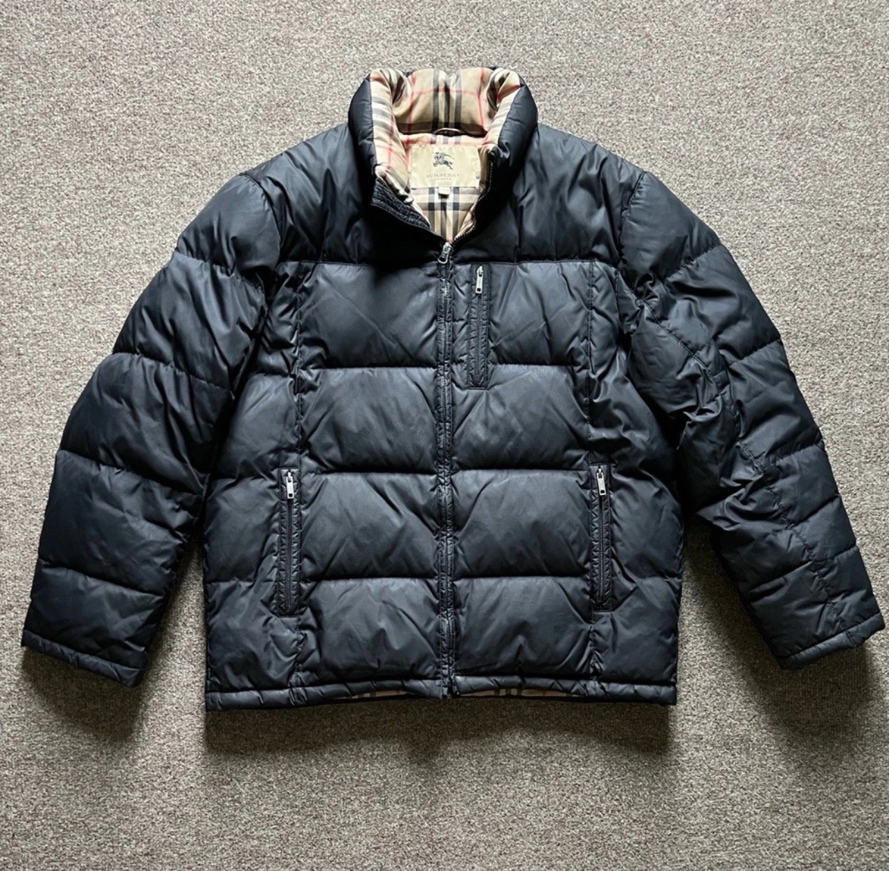 Burberry London piumino nero giacca cappotto F07 TAGLIO 1416 uomo taglia large