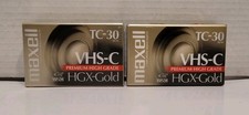 2 NEW Maxell TC-30 VHS-C Premium High Grade HGX-Gold Blank Camcorder Tapes