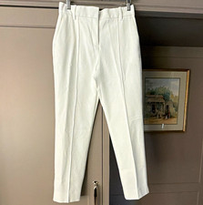Tory Burch Women's White Solid Dress Pants Size 4 Regular Flat Front Zip