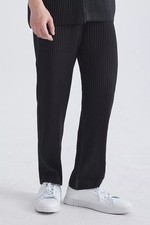 Homme Plisse ISSEY MIYAKE Straight Leg Black Casual Pants JP EX DDP 