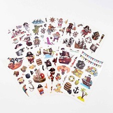 Cartoon Pirate Tattoos for Kids   10 Waterproof Tattoo Sheets