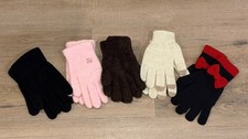Women Knit Gloves Set, Assorted Colors, Bow Accent, Winter, Lot of 5