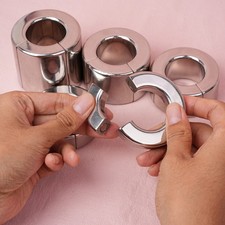 Heavy Duty Magnetic Stainless Steel Ball Stretcher Penis Ring Enhance Time Delay