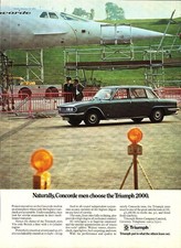 Original 1972 Advert "CONCORDE Men Choose the Triumph 2000" Vintage Print Ad 800