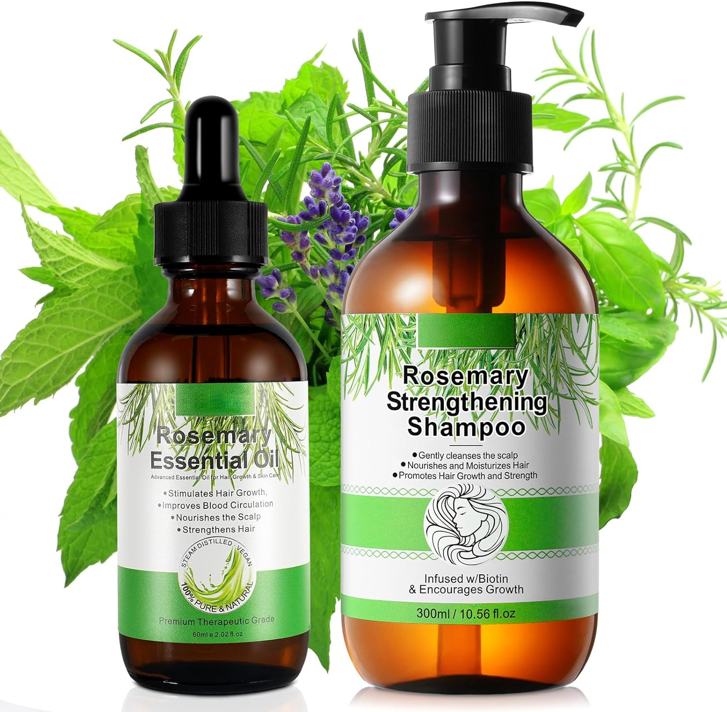 Olio Essenziale Di Rosmarino per La Crescita Dei Capelli +Shampoo Al Rosmarino p