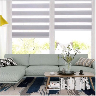 SMONTER Easy Fix Zebra Rollo Tag und Nacht 50 x 150 cm weiß