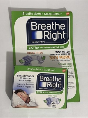 Breathe Right Extra Clear Nasal Strips Drug Free Sensitive (44 Extra Clear)