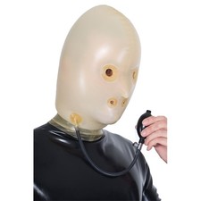 Latex Inflatable Mask Rubber Hood with Air pump Fetish Party show bar Cosplay