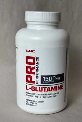 GNC Pro Performance L-Glutamine 1500mg 180 Capsules-FREE SHIPPING