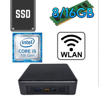 Intel NUC 7i5BNK i5 7260U 8/16GB RAM 256GB/500GB NVME SSD Wifi Mini PC USFF WLAN