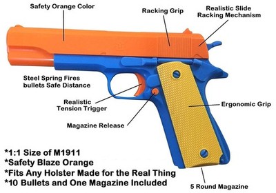 Toshi Station 1911 Toy Gun with Soft Bullets and Ejecting Magazine