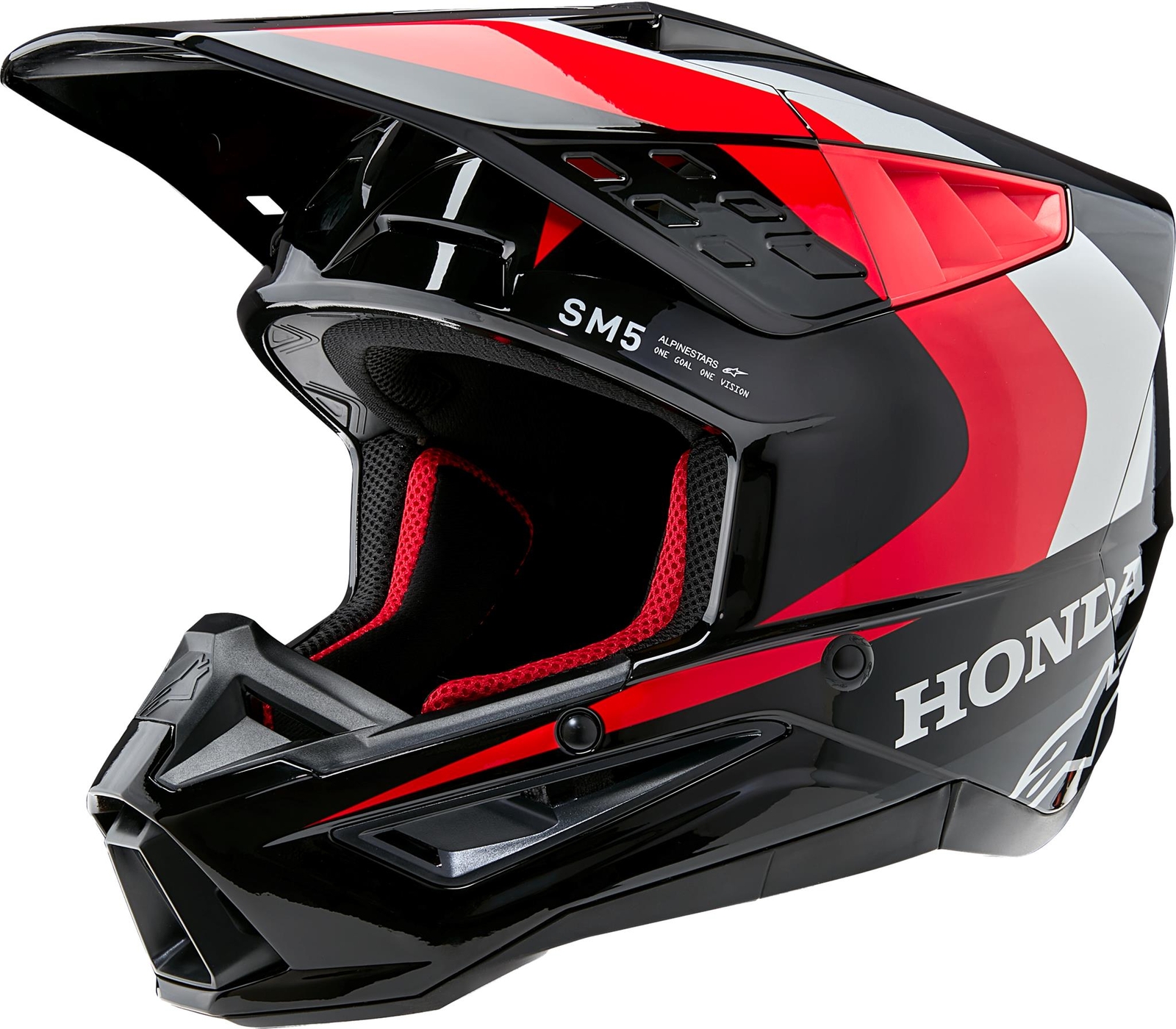 Honda S M5 Helmet Black/Red Glossy Md