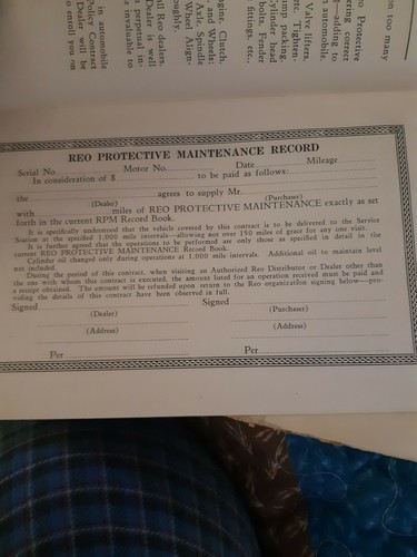 1935 REO Flying Cloud Model 6A Owner's Reference Manual Edition 135 - Picture 6 of 8