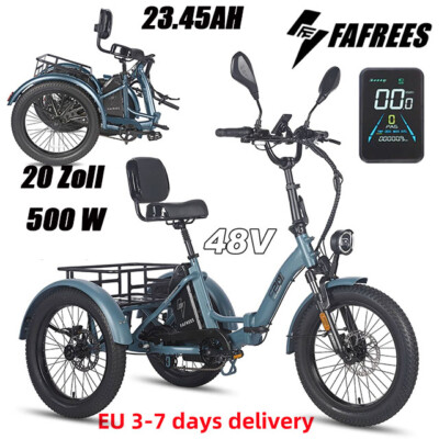 500W FAFREES F20 Mate 3 Rad-E-Dreirad 48V 23.45AH Faltbare Elektrisches Dreirad