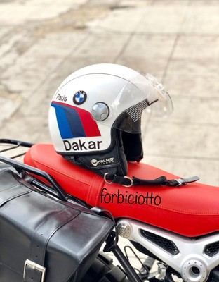 Casco in pelle vintage Visiera Bmw Paris Dakar r80gs Ninet urban GS R Nine T  | eBay