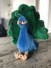 FAO Schwarz Toys R Us Blue Green Peacock Bird 15" Plush Stuffed Animal