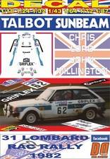 DECAL TALBOT SUNBEAM LOTUS C. LORD RAC R. 1982 14th (02)