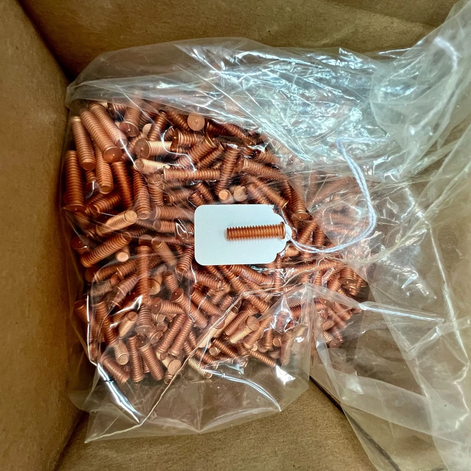 CDF 1/4-20 x 1" MS Welding Studs, Box Of 1,000 MS Copper Plated Mat: Mild Steel - Image 2 of 3