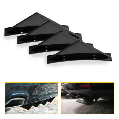 4pcs Universal Rear Bumper Diffuser Spoiler Lip Shark Splitter Fin Trim Caps