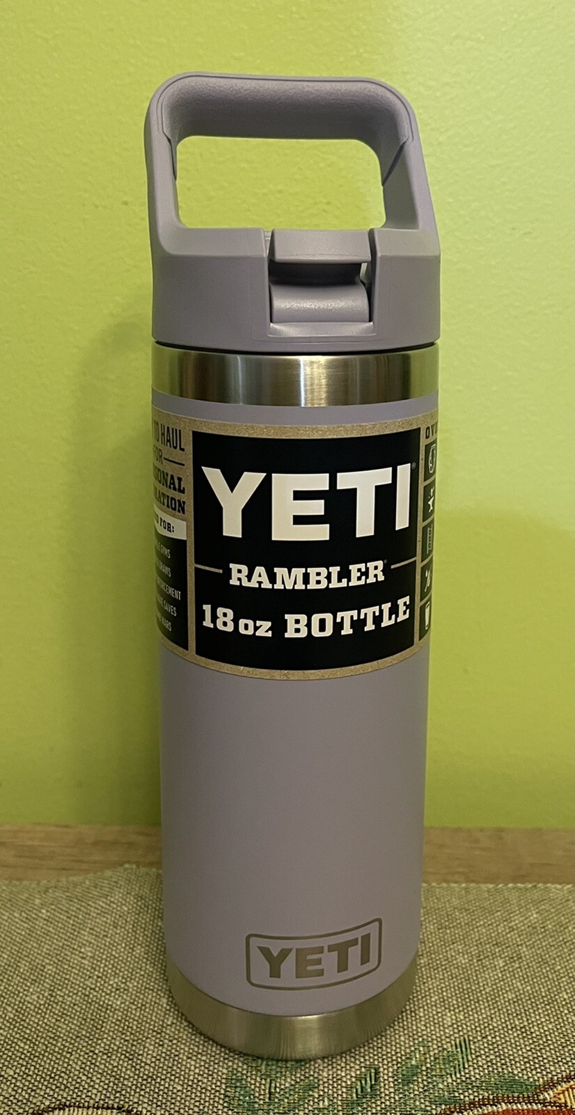 YETI Cosmic Lilac 18oz Rambler Bottle with Matching Straw Cap **Brand New**