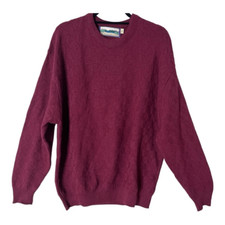 Shenandoah Vintage Mens Cotton Knit Crew Neck Maroon USA Made Sweater Size XL