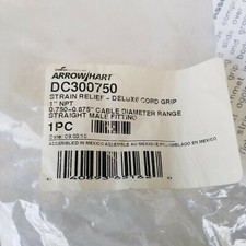 Empuñadura de cable de lujo para alivio de tensión Arrow-Hart DC300750, 1" NPT, 0,750-0,875"