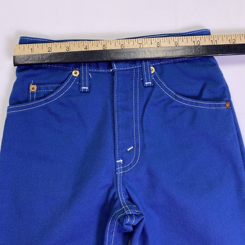 Vtg Levis Youth 22x24 Big E Bell Bottom Flared Bootcut Blue Twill Pants 60s 70s - Picture 13 of 24