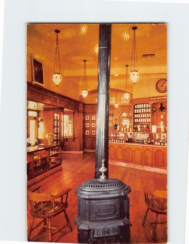 Pocztówka Garnek - piec i żyrandole w aptece Upjohn's Disneyland CA - Zdjęcie 1 z 2