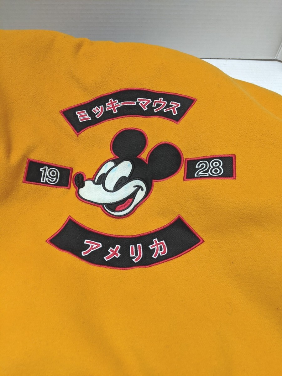 Disney Forever 21 Varsity Jacket Medium Mustard Color Mickey Mouse 